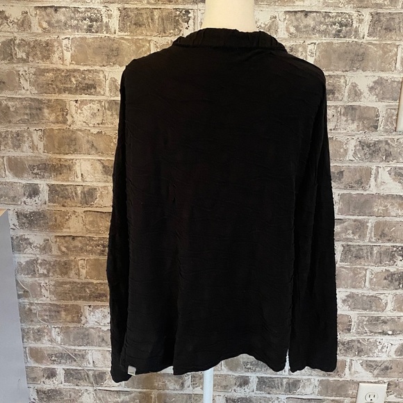 Horny Toad Black Button-Up Cardigan with Scarf Collar. Raised Pattern. Size L. - Picture 5 of 12